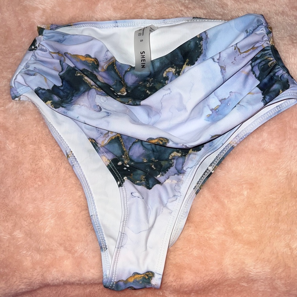 SHEIN high waisted blue marble bottom (again, I clearly don’t know my body size)